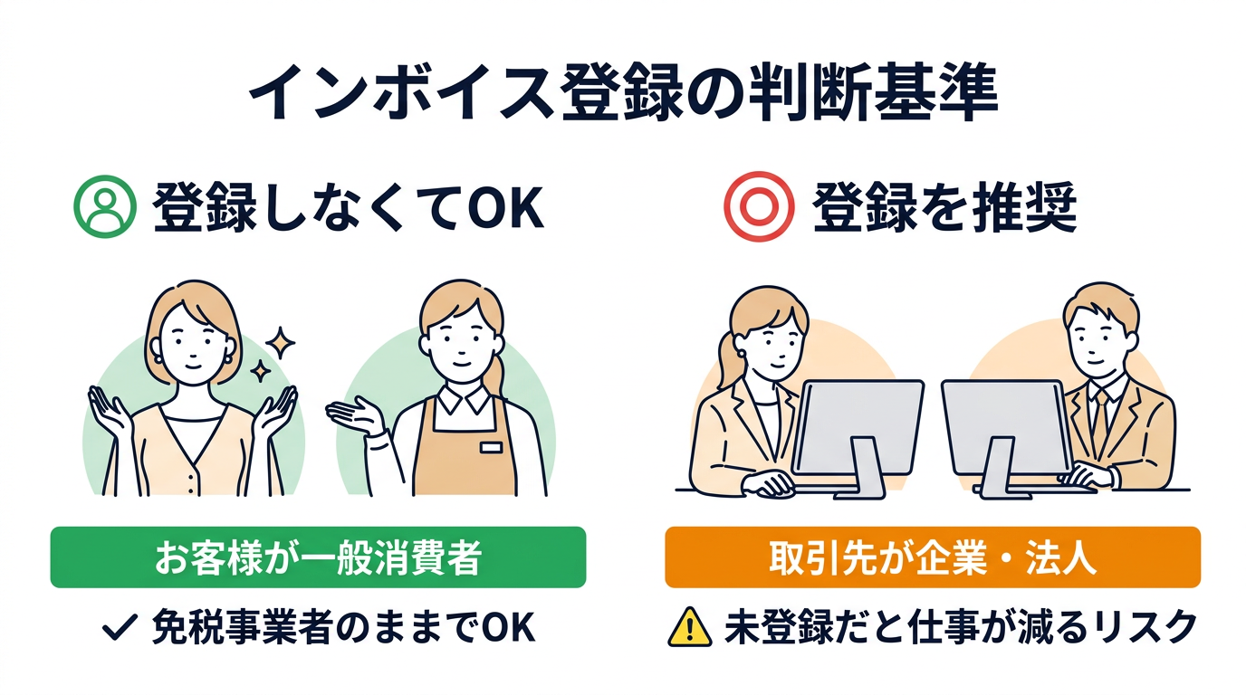 インボイス登録すべき人・しなくていい人の判断基準