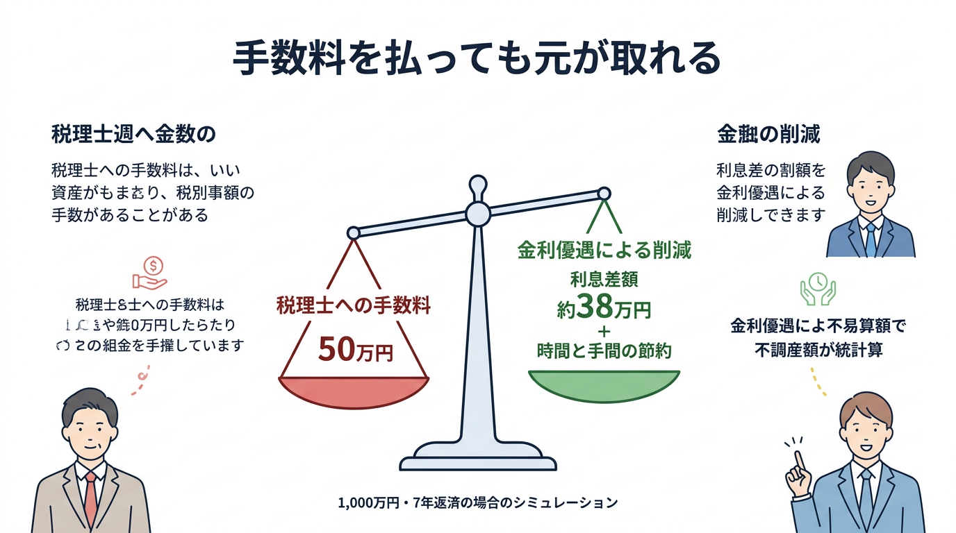 手数料を払っても得する理由：金利優遇の効果