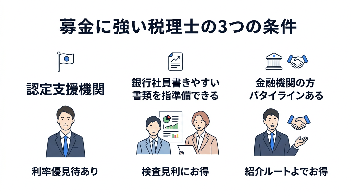 資金調達に強い税理士の3つの条件