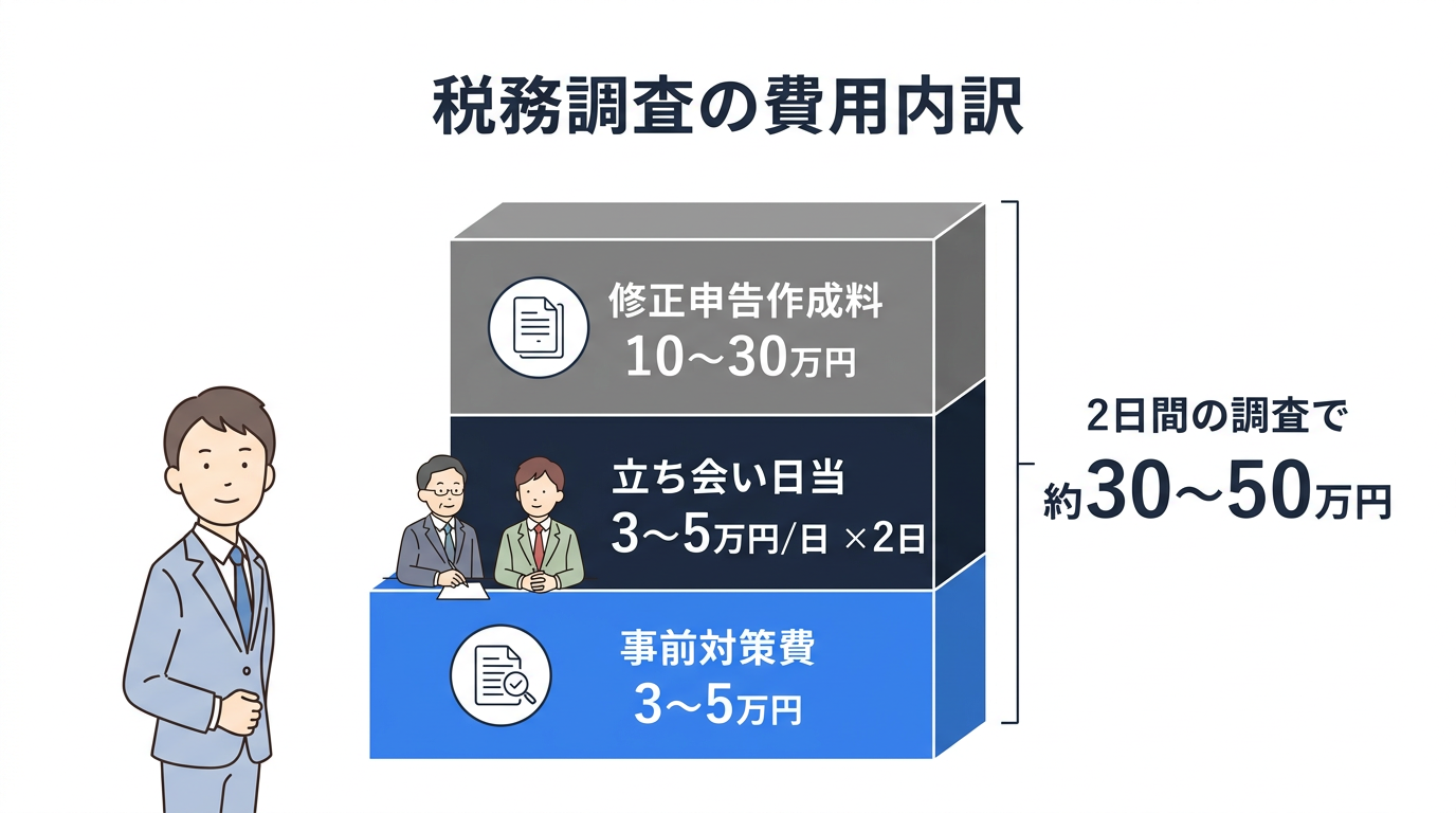 税務調査の立ち会い費用の内訳と相場一覧