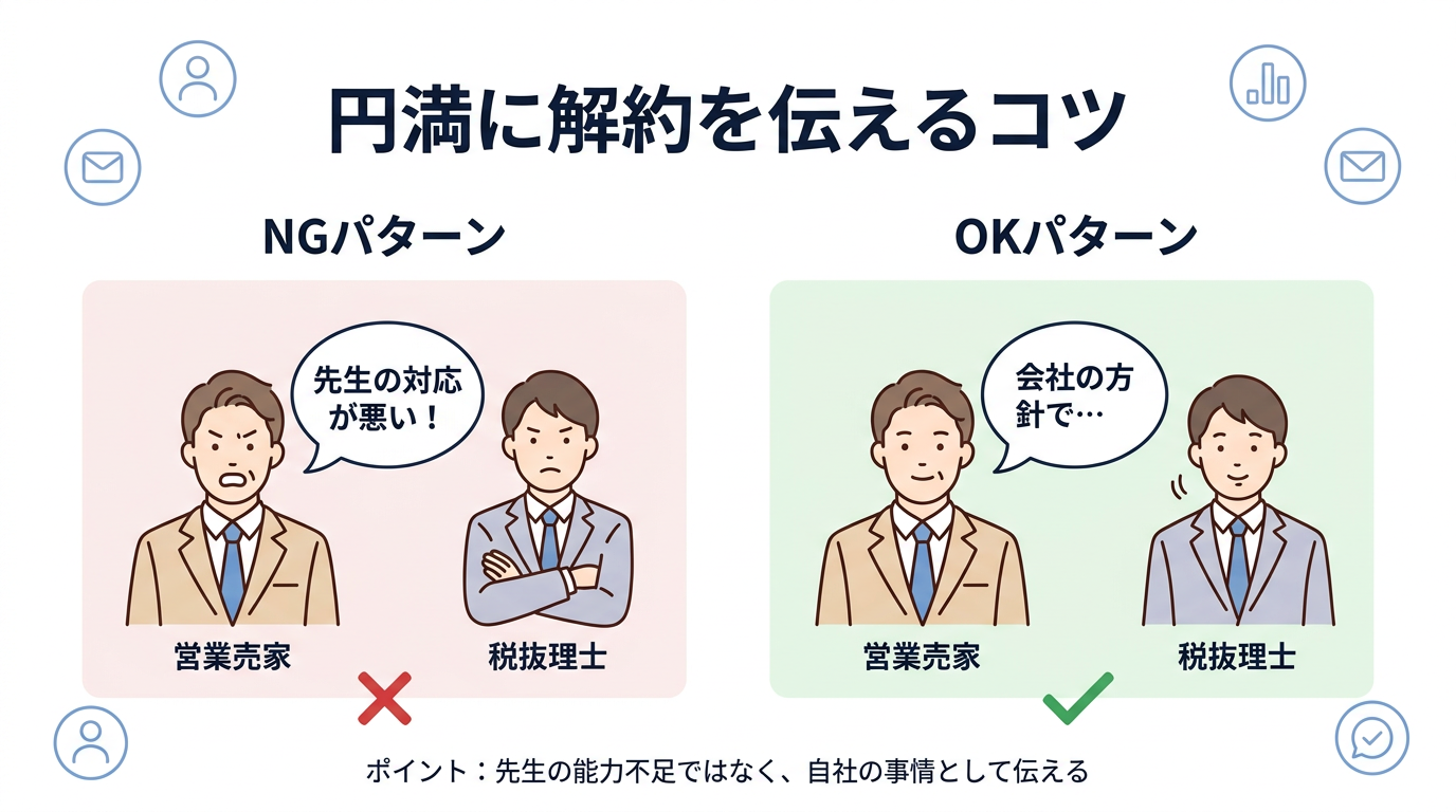 円満解約のための通知メール・トーク例のポイント