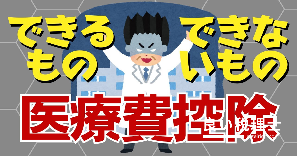 医療費控除できるもの・できないもの完全ガイド｜税理士が解説