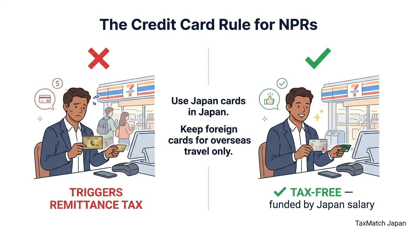 NPR credit card strategy - use Japan cards in Japan, keep foreign cards for overseas travel