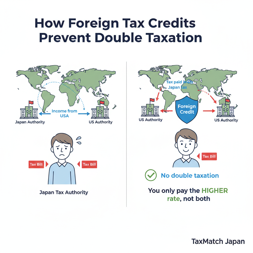 How foreign tax credits prevent double taxation between Japan and other countries
