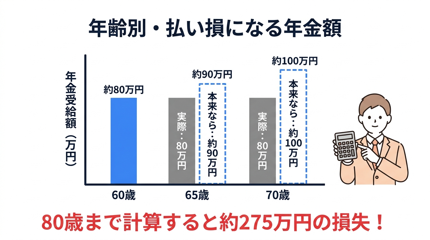 60歳以降の厚生年金保険料は損？基礎年金が増えない仕組みと経過的加算を解説 - 年齢別年金受給額の損失シミュレーション