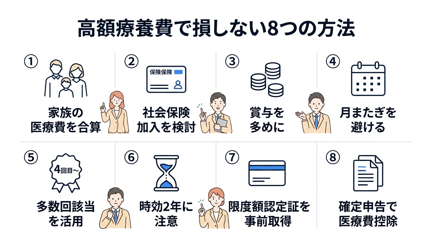 高額療養費制度の自己負担限度額一覧｜2026年8月引き上げ後の金額と計算方法 - 高額療養費で損しない8つの方法