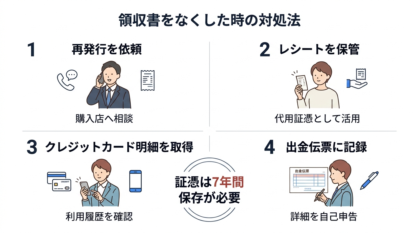 領収書をなくしても経費にする方法と絶対やってはいけないことを税理士が解説 - 領収書をなくした時の4つの対処法