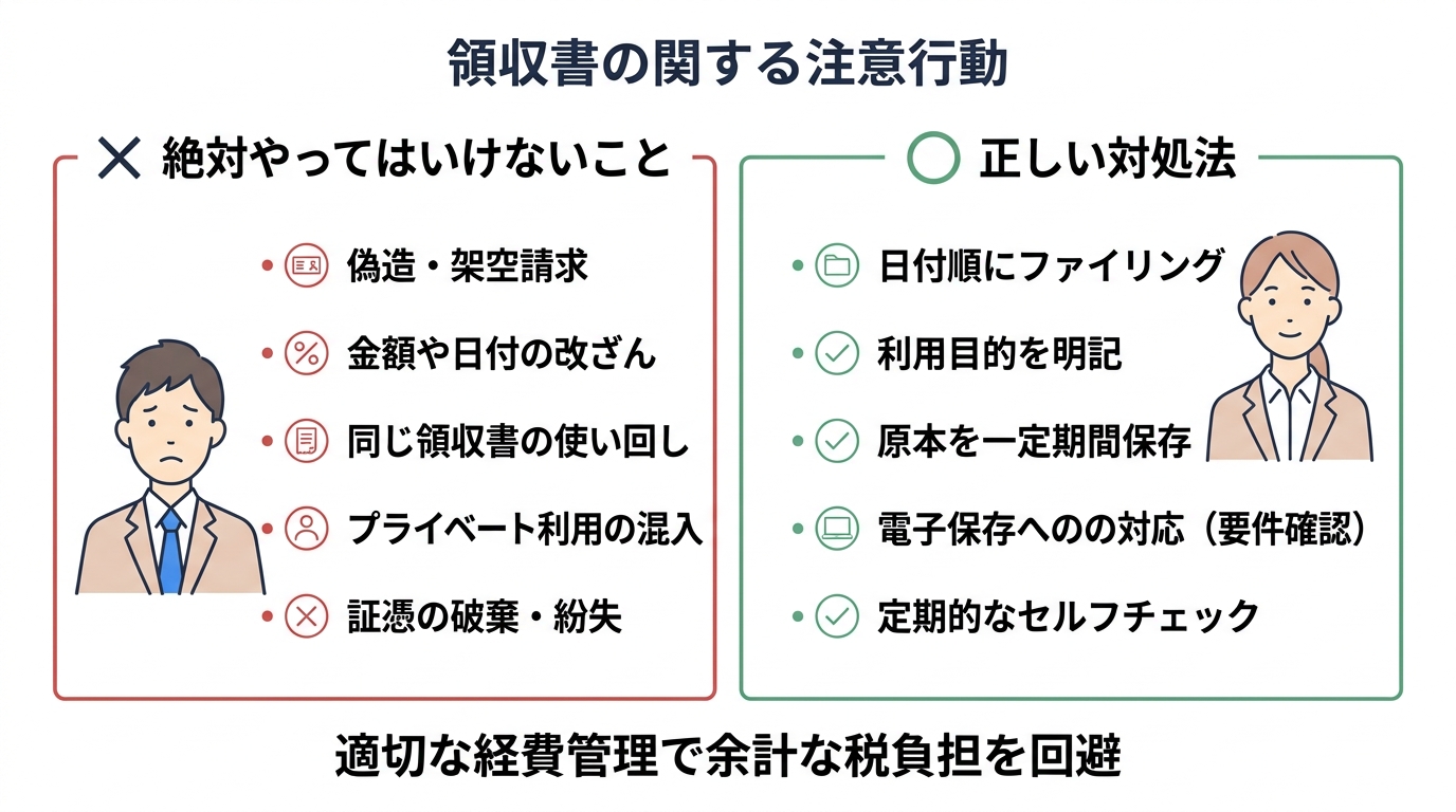 領収書をなくしても経費にする方法と絶対やってはいけないことを税理士が解説 - 領収書に関するNG行為と正しい対処